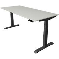 Kerkmann Elektronisch In hoogte verstelbaar Zit-sta-bureau Lichtgrijs T-poot 0 lades 0 ladeblokken 1.800 (B) x 800 (D) x 1.290 (H) mm Hout, Metaal
