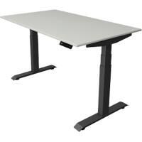 Kerkmann Elektronisch In hoogte verstelbaar Zit-sta-bureau Lichtgrijs T-poot 0 lades 0 ladeblokken 1.400 (B) x 800 (D) x 1.290 (H) mm Hout, Metaal
