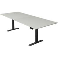 Kerkmann Elektronisch In hoogte verstelbaar Zit-sta-bureau Lichtgrijs T-poot 0 lades 0 ladeblokken 2.500 (B) x 1.000 (D) x 1.290 (H) mm Hout, Metaal