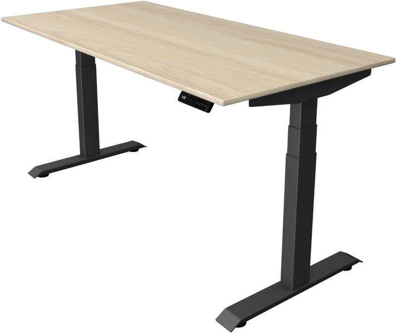 Kerkmann Elektronisch In Hoogte Verstelbaar Zit-sta-bureau Esdoorn T-poot 0 lades 0 ladeblokken 1.600 (B) x 800 (D) x 1.290 (H) mm Hout, Metaal