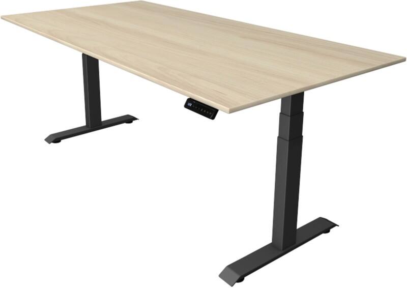 Kerkmann Elektronisch In Hoogte Verstelbaar Zit-sta-bureau Esdoorn T-poot 0 lades 0 ladeblokken 2.000 (B) x 1.000 (D) x 1.290 (H) mm Hout, Metaal