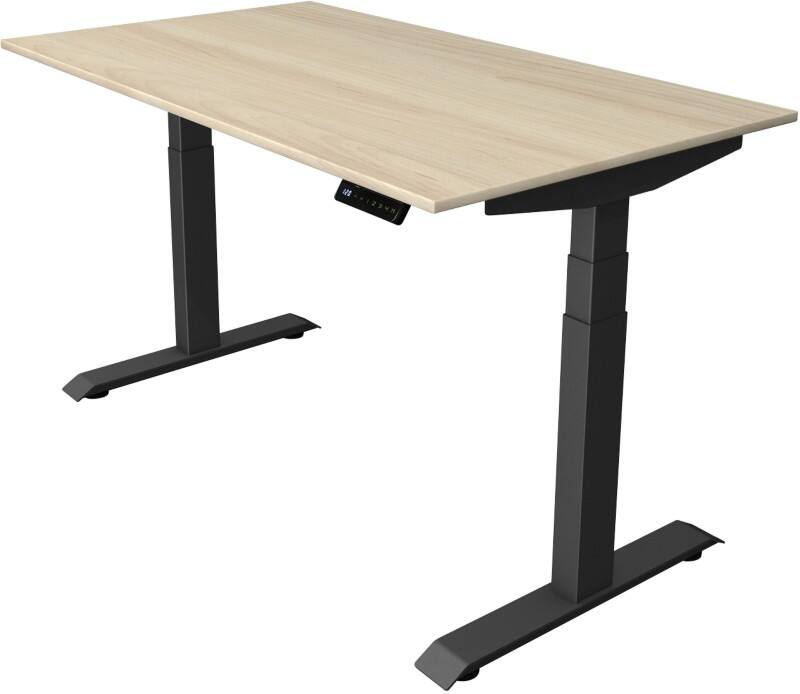 Kerkmann Elektronisch In Hoogte Verstelbaar Zit-sta-bureau Esdoorn T-poot 0 lades 0 ladeblokken 1.400 (B) x 800 (D) x 1.290 (H) mm Hout, Metaal