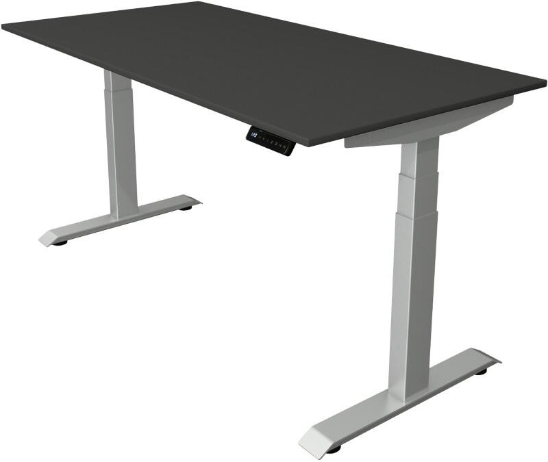Kerkmann Elektronisch In hoogte verstelbaar Zit-sta-bureau Antraciet T-poot 0 lades 0 ladeblokken 1.600 (B) x 800 (D) x 1.290 (H) mm Hout, Metaal