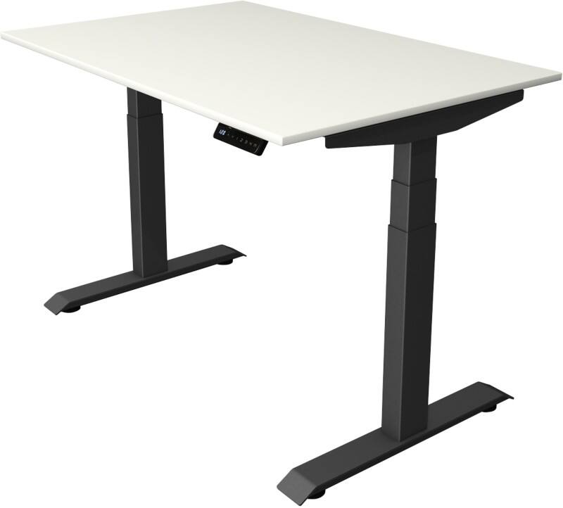 Kerkmann Elektronisch In Hoogte Verstelbaar Zit-sta-bureau Wit T-poot 0 lades 0 ladeblokken 1.200 (B) x 800 (D) x 1.290 (H) mm Hout, Metaal