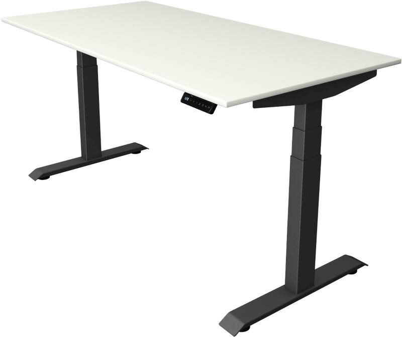 Kerkmann Elektronisch In hoogte verstelbaar Zit-sta-bureau Wit T-poot 0 lades 0 ladeblokken 1.600 (B) x 800 (D) x 1.290 (H) mm Hout, Metaal