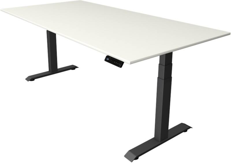 Kerkmann Elektronisch In Hoogte Verstelbaar Zit-sta-bureau Wit T-poot 0 lades 0 ladeblokken 2.000 (B) x 1.000 (D) x 1.290 (H) mm Hout, Metaal