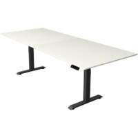 Kerkmann Elektronisch In hoogte verstelbaar Zit-sta-bureau Wit T-poot 0 lades 0 ladeblokken 2.500 (B) x 1.000 (D) x 1.290 (H) mm Hout, Metaal
