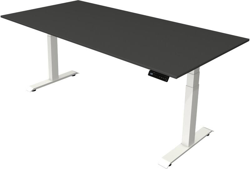 Kerkmann Elektronisch In Hoogte Verstelbaar Zit-sta-bureau Antraciet T-poot 0 lades 0 ladeblokken 2.000 (B) x 1.000 (D) x 1.290 (H) mm Hout, Metaal