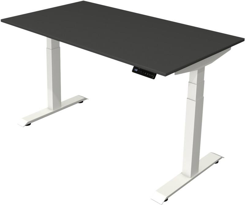 Kerkmann Elektronisch In hoogte verstelbaar Zit-sta-bureau Antraciet T-poot 0 lades 0 ladeblokken 1.400 (B) x 800 (D) x 1.290 (H) mm Hout, Metaal