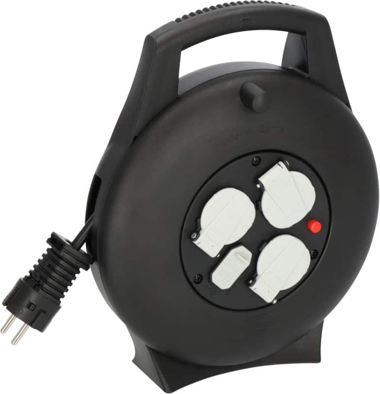 brennenstuhl Vario Line Kabelhaspel 3-voudig met USB-A 10 m Zwart 1093900600