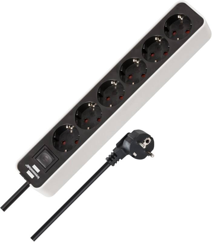 brennenstuhl Ecolor Stekkerdoos 6-voudig, 1,5 m Zwart 1153260020