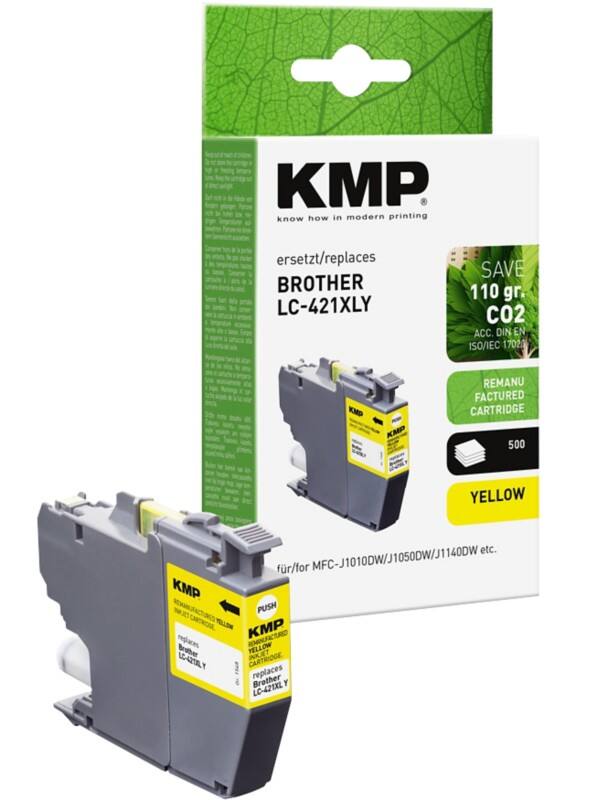 KMP LC421XLY Compatibel Brother Inktcartridge Geel