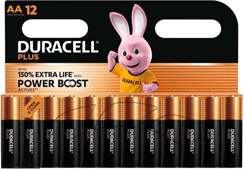 Duracell Batterijen Plus Power Boost AA LR6 Alkaline 12 Stuks