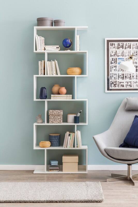 WOHNLING Spaanplaat Boekenkast 6 700 x 235 x 1,900 mm Wit