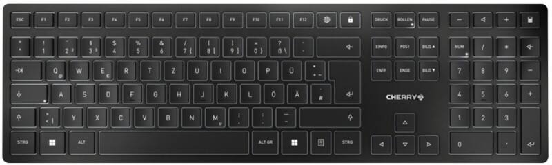 CHERRY Draadloos Toetsenbord KW 9100 SLIM JK-9100DE-2 QWERTZ DE Zwart