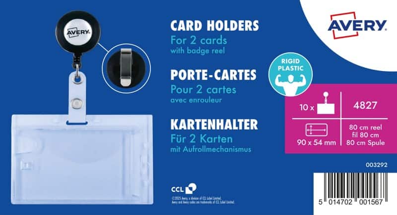 AVERY Zweckform Beveiligingspas Clip 9 x 5,4 cm Kunststof 10 stuks