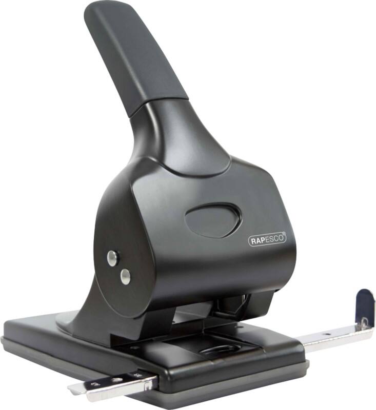 Rapesco 2 gaten Stevige perforator Kunststof, Metaal 65 Vellen 1015 Zwart