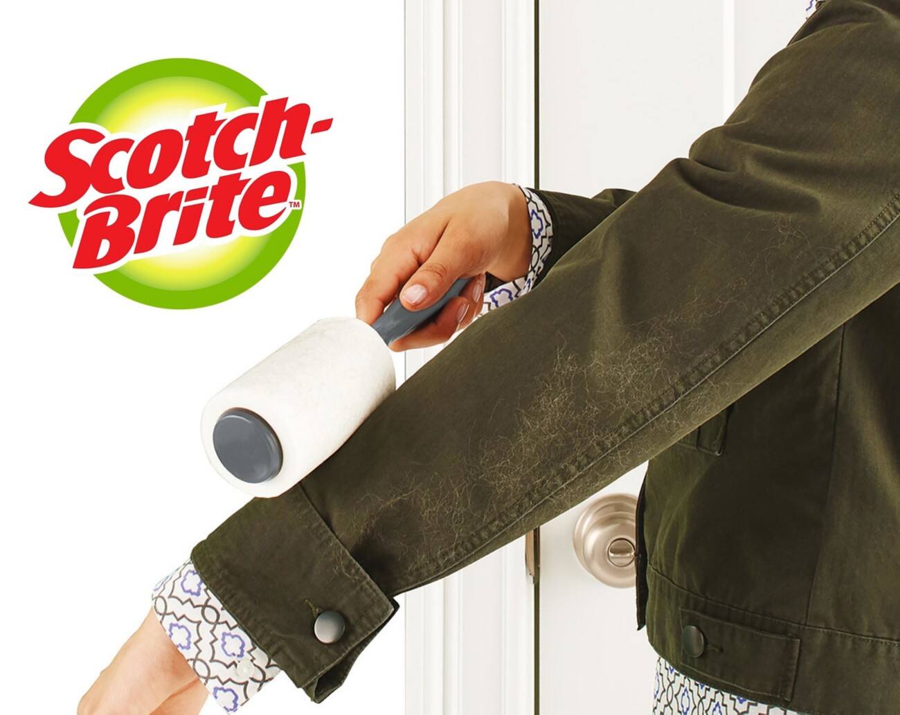 Scotch-Brite PET EXTRA STICKY Pluizenroller 5,5 x 5,5 x 24 cm Grijs, wit