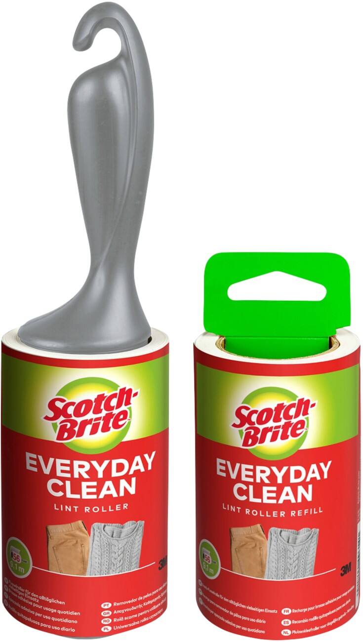 Scotch-Brite EVERYDAY CLEAN LINT ROLLER Pluizenroller Grijs, wit Set