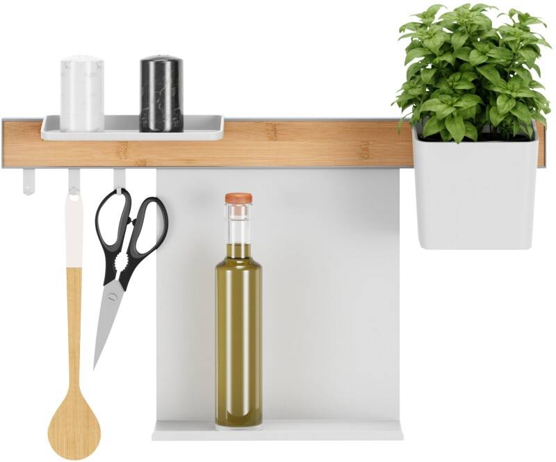 tesa Keukenorganizer Kunststof Wit 16,45 x 55,75 x 34,45 cm 8 Stuks