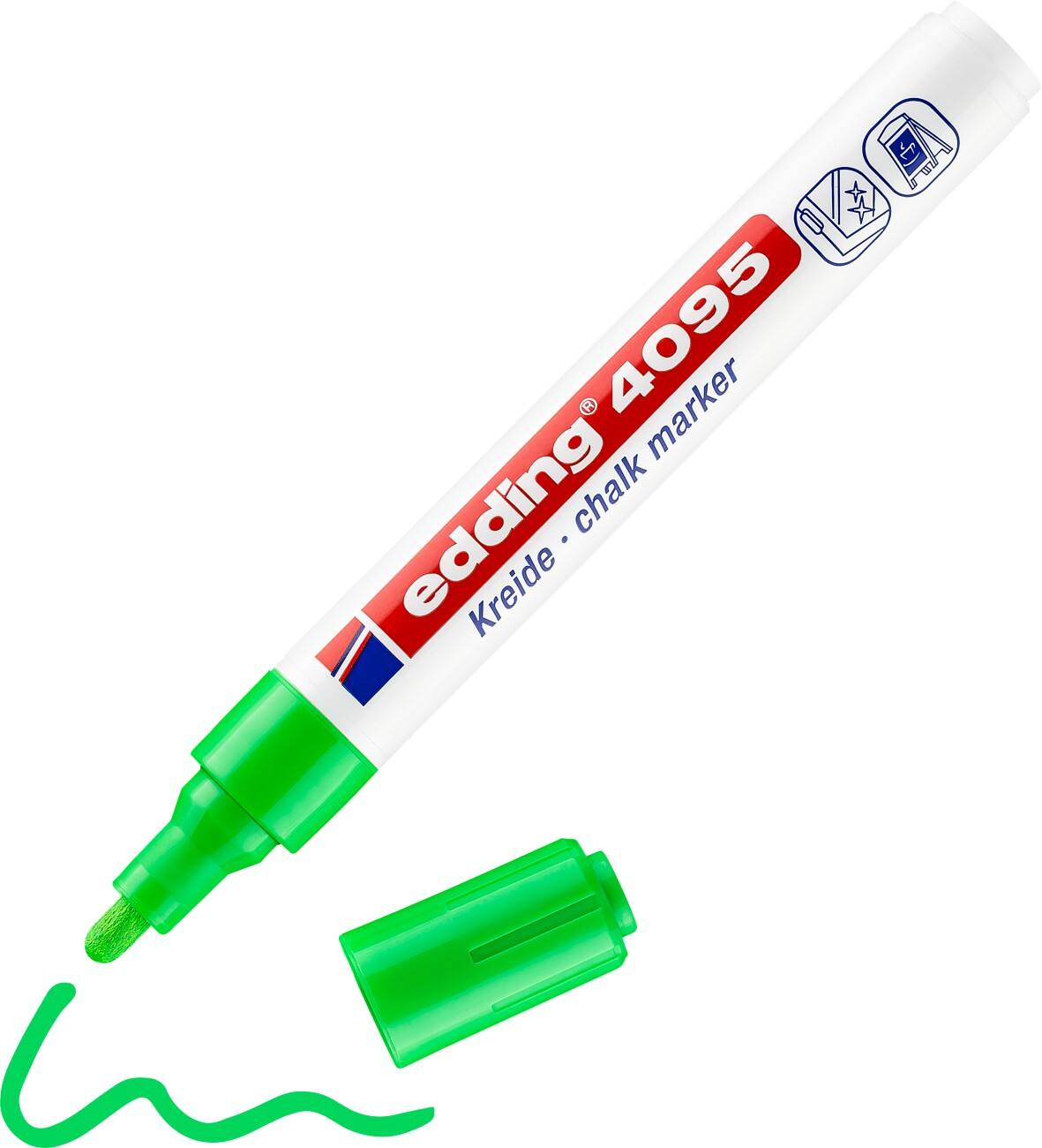 edding 4095 Krijtmarker Medium Ronde punt 2-3 mm Neon Groen