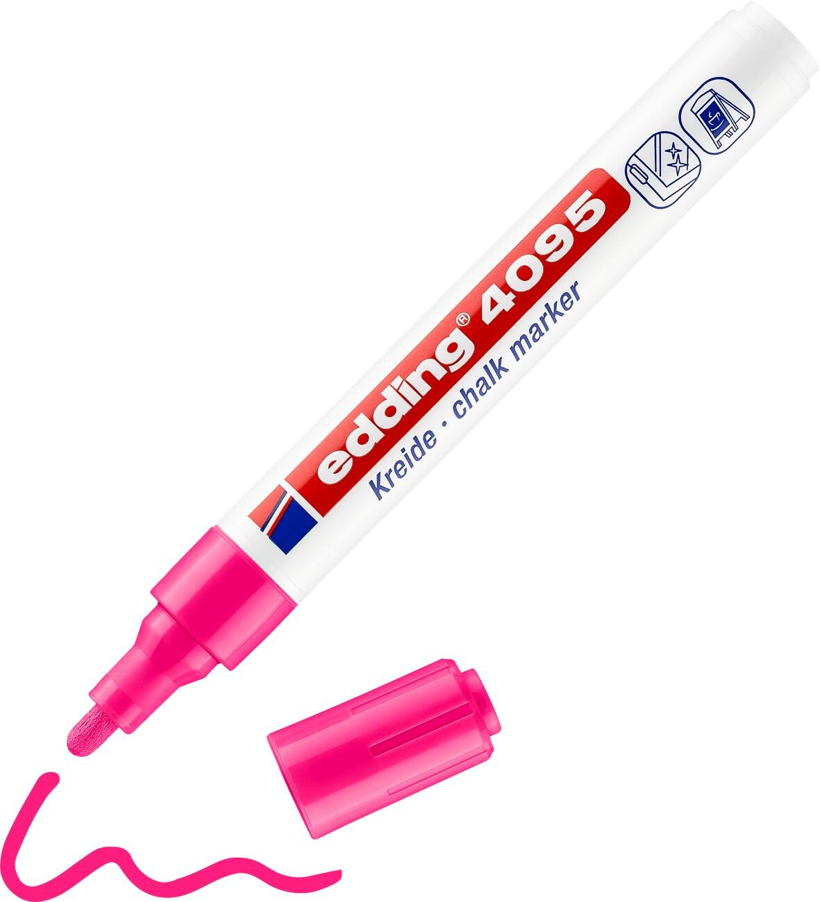 edding 4095 Krijtmarker Medium Ronde punt 2-3 mm Neon Roze