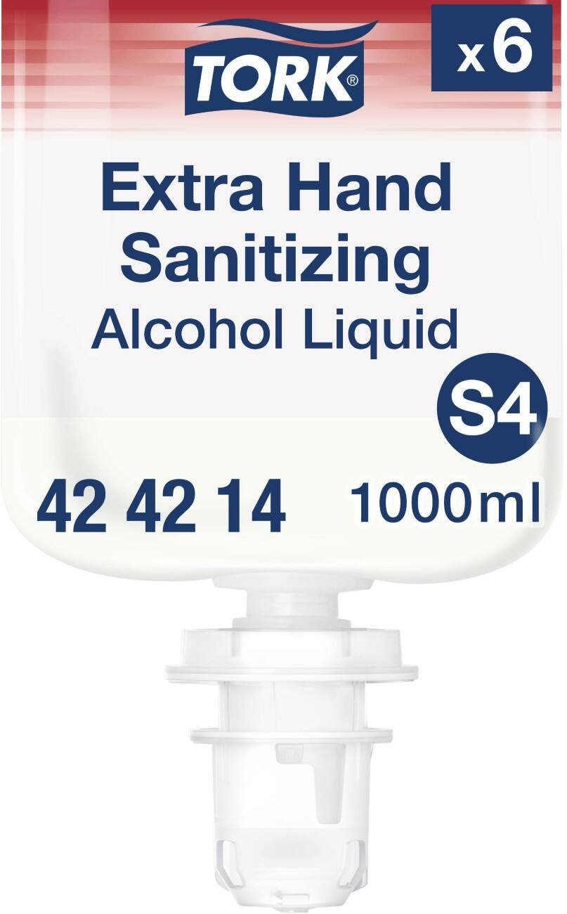 Tork Navulling voor handdesinfectiemiddel Vloeibaar Antibacterieel Fast and Effective 6 Stuks à 1000 ml