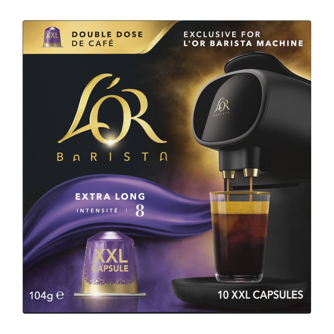 L'OR BARISTA XXL Extra Long Koffiepads Lungo 8 Arabica 10 stuks
