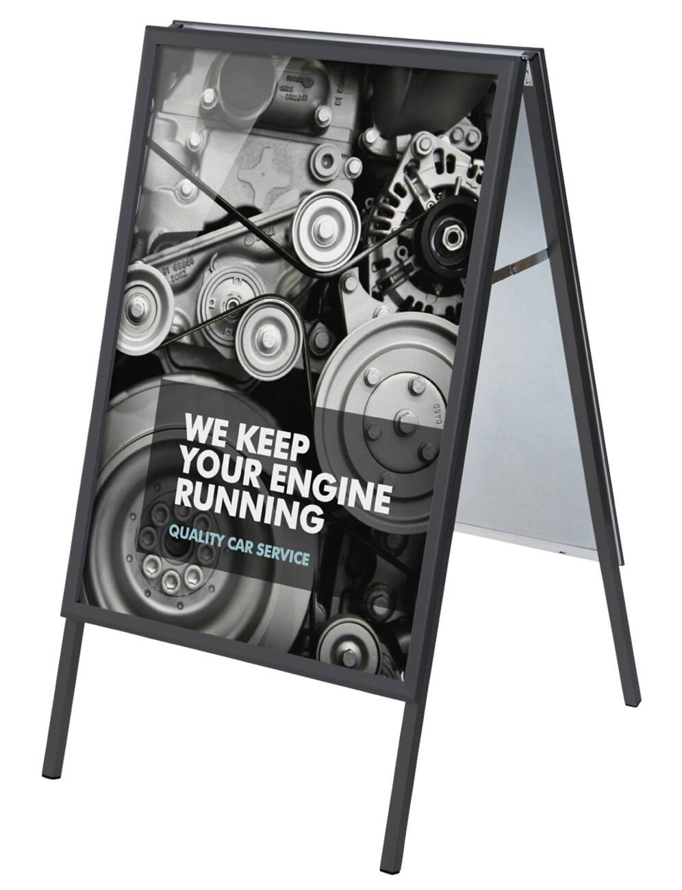 SHOWDOWN Stoepbord 70 x 100 cm Aluminium Zwart ZP70x100G32MEBLVIK