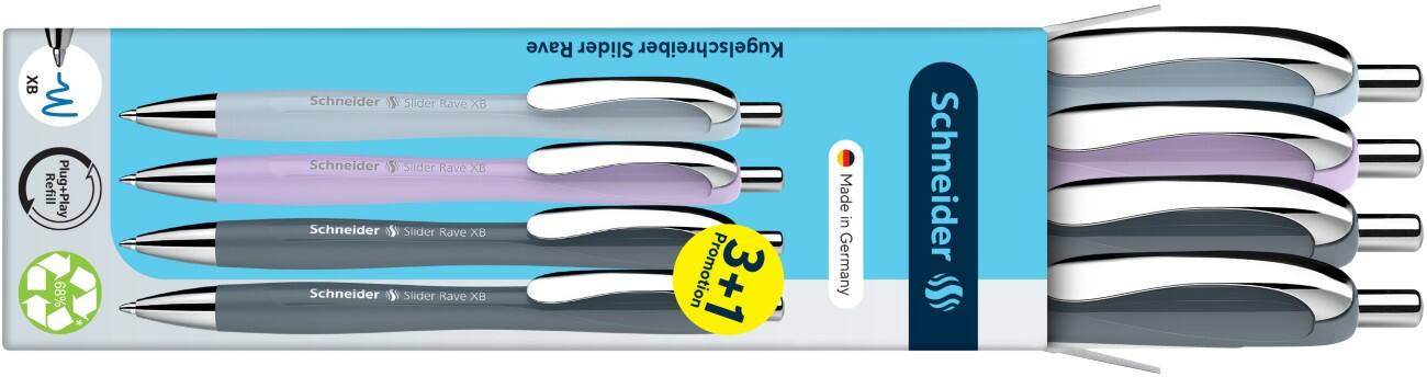 Schneider Balpen 0,5 mm Medium Navulbaar 4 stuks