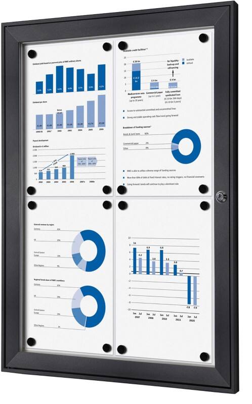 Showdown Vitrine Magnetisch 52,1 (B) x 69,6 (H) cm Antraciet 4 x A4
