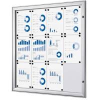 Showdown Vitrine Magnetisch 96,1 (B) x 100,4 (H) cm Zilver 12 x A4