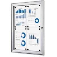 Showdown Vitrine Magnetisch 52,1 (B) x 69,6 (H) cm Zilver 4 x A4