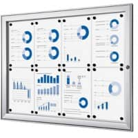 Showdown Vitrine Magnetisch 96,1 (B) x 69,6 (H) cm Zilver 8 x A4