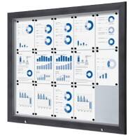 Showdown Vitrine Magnetisch 124,5 (B) x 106,7 (H) cm Antraciet 15 x A4