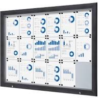 Showdown Vitrine Magnetisch 146,5 (B) x 106,7 (H) cm Antraciet 18 x A4