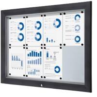 Showdown Vitrine Magnetisch 102,5 (B) x 76 (H) cm Antraciet 8 x A4