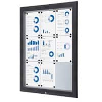 Showdown Vitrine Magnetisch 80,5 (B) x 106,7 (H) cm Antraciet 9 x A4