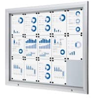 Showdown Vitrine Magnetisch 124,5 (B) x 106,7 (H) cm Zilver 15 x A4