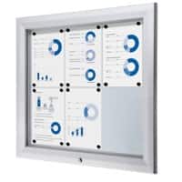 Showdown Vitrine Magnetisch 80,5 (B) x 76 (H) cm Zilver 6 x A4