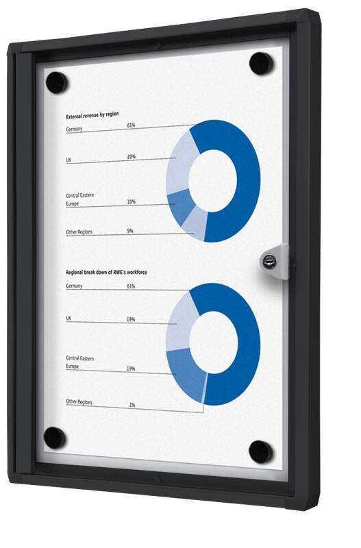 Showdown Vitrine Magnetisch 27,1 (B) x 35 (H) cm Zwart 1 x A4