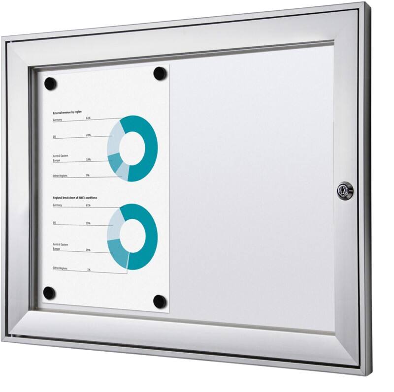 Showdown Vitrine Magnetisch 52,1 (B) x 38,8 (H) cm Zilver 2 x A4