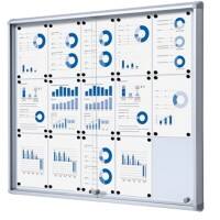 Showdown Vitrine Magnetisch 116 (B) x 98,2 (H) cm Zilver 15 x A4