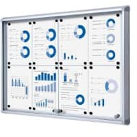 Showdown Vitrine Magnetisch 94 (B) x 67,5 (H) cm Zilver 8 x A4