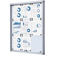 Showdown Vitrine Magnetisch 72 (B) x 98,2 (H) cm Zilver 9 x A4