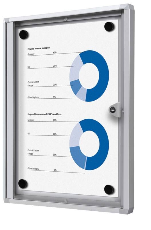 Showdown Vitrine Magnetisch 27,1 (B) x 35 (H) cm Zilver 1 x A4