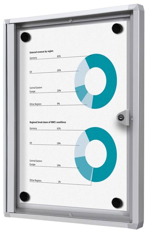 Showdown Vitrine Magnetisch 27,1 (B) x 35 (H) cm Zilver 1 x A4