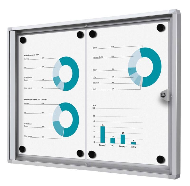 Showdown Vitrine Magnetisch 49,1 (B) x 35 (H) cm Zilver 2 x A4