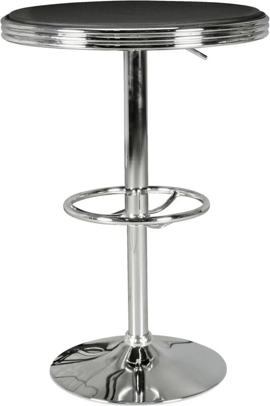 WOHNLING Bar Tafel WL5.113 Zilver, zwart 60 x 92 cm