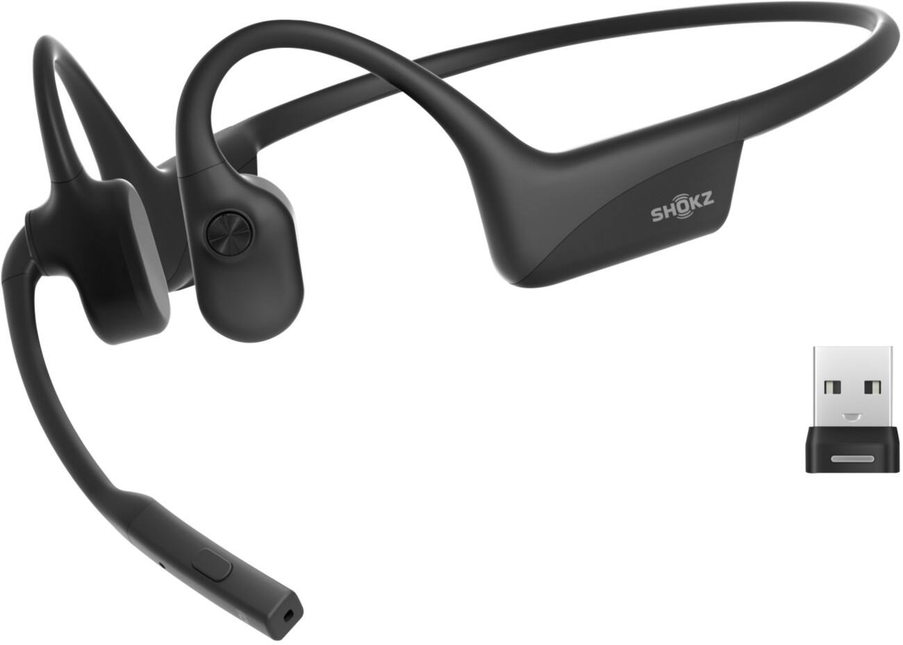 SHOKZ Opencomm 2 Draadloos Headset Achter-de-hals Met bluetooth Noise-cancelling Met microfoon Stereo Zwart